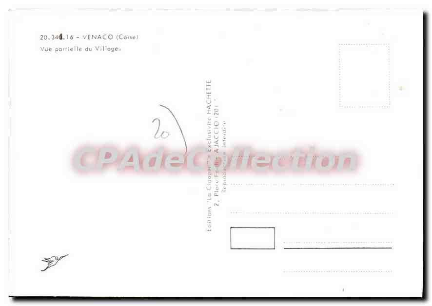 Venaco — Vue partielle du village — Édition "La Cigogne" HACHETTE — Reverso