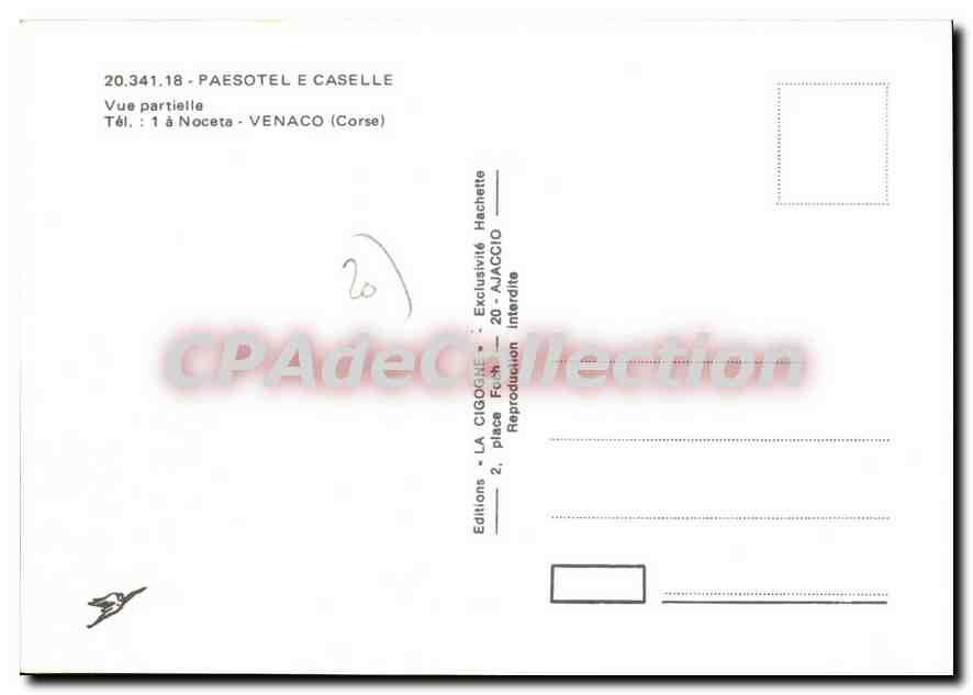 CPA Venaco Paesotel E Caselle Vue Partielle noceta — Verso