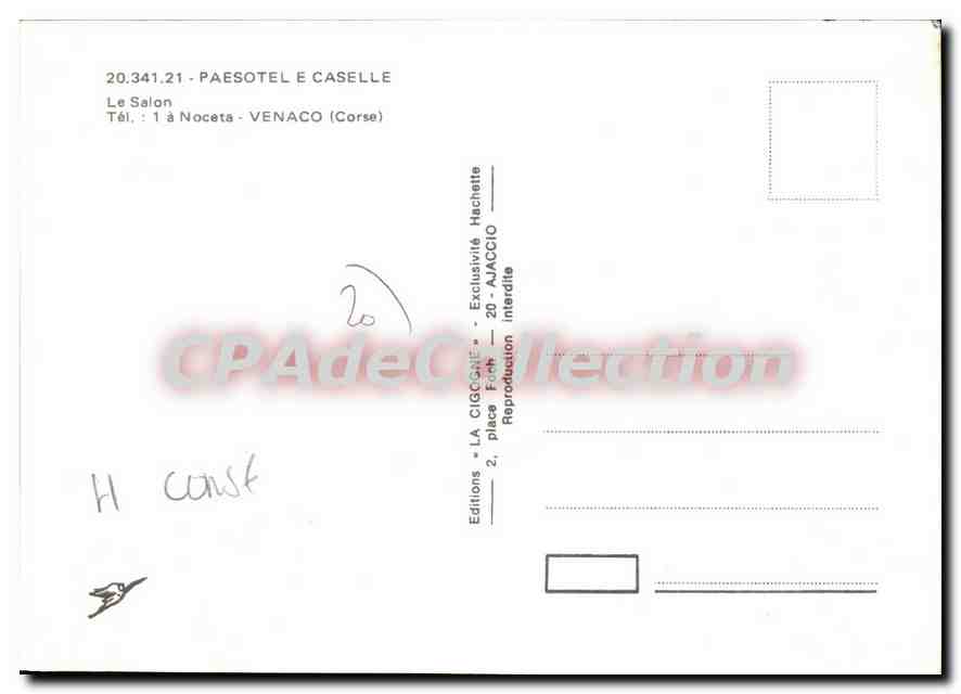Salon du Paesotel E Caselle — Venaco (Corse) — Éditions LA CIGCATE — Verso