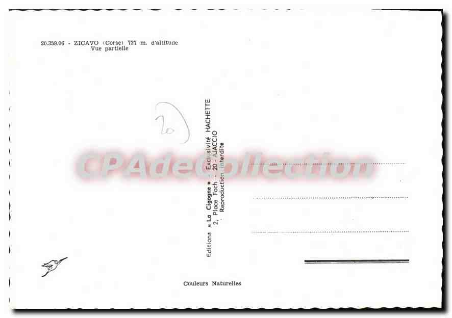 La Cigogne — Vue partielle de Zicavo (Corse) — Éditions Hachette — Reverso