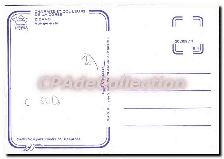 Zicavo — Vue générale — Collection particulière M. Fiamma — Verso