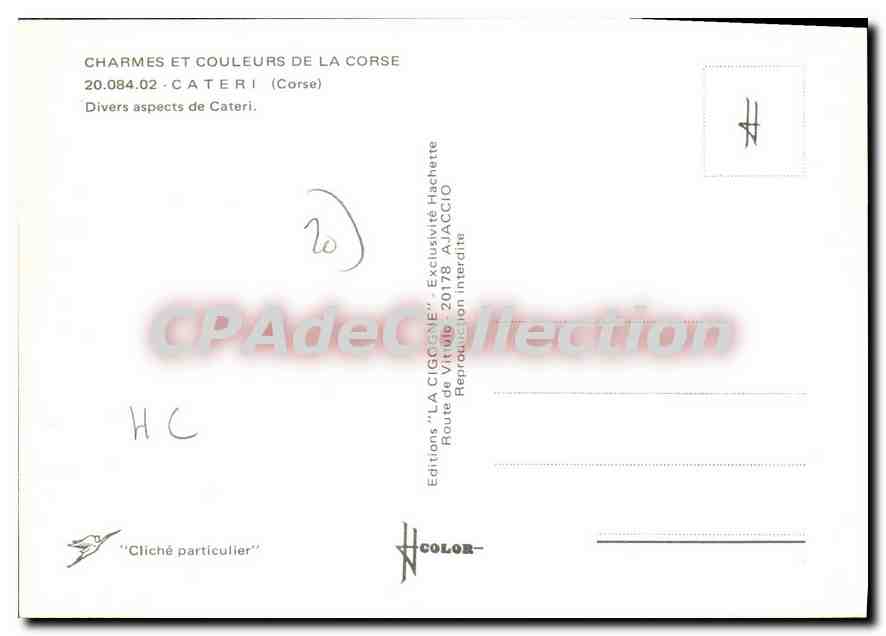 Cateri — Divers aspects de la Corse — Éditions 'LA CIGOGNE' — Reverso