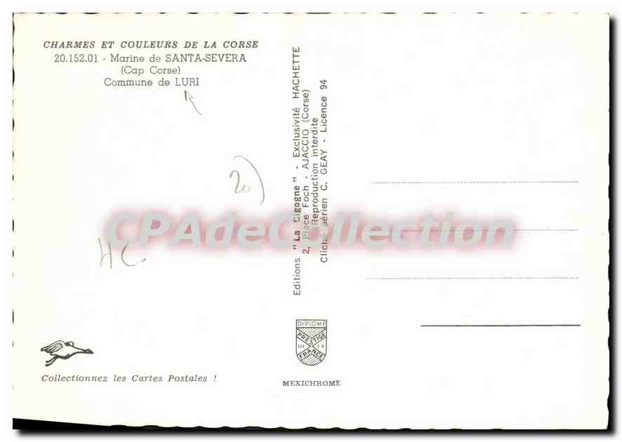 CPA Marine De Santa Severa Commune Du Luri — Verso