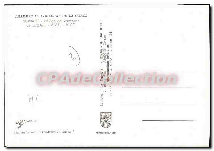 CPSM Lozari Village De Vacances — Verso