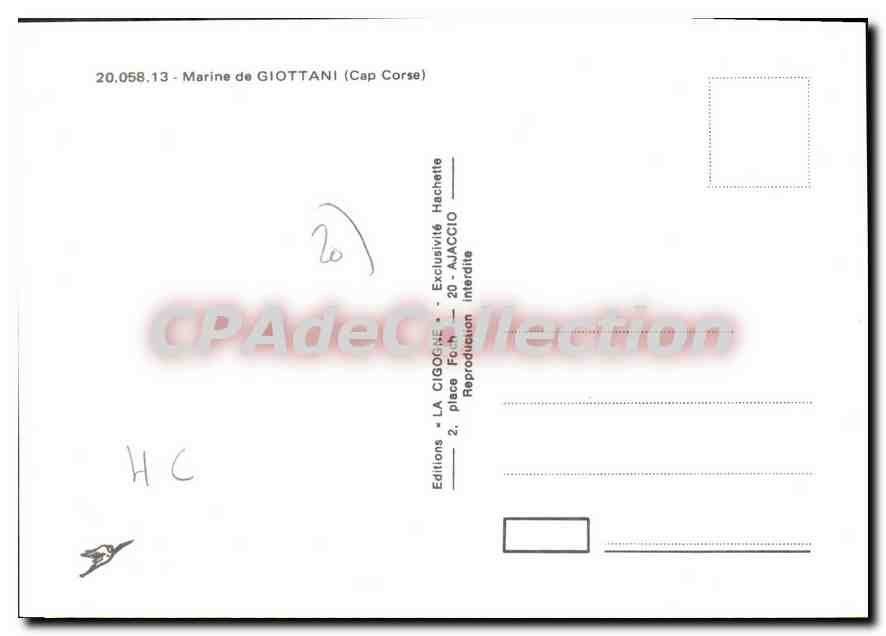 Marine de Giottani — Cap Corse — Éditions La Cigogne — Verso