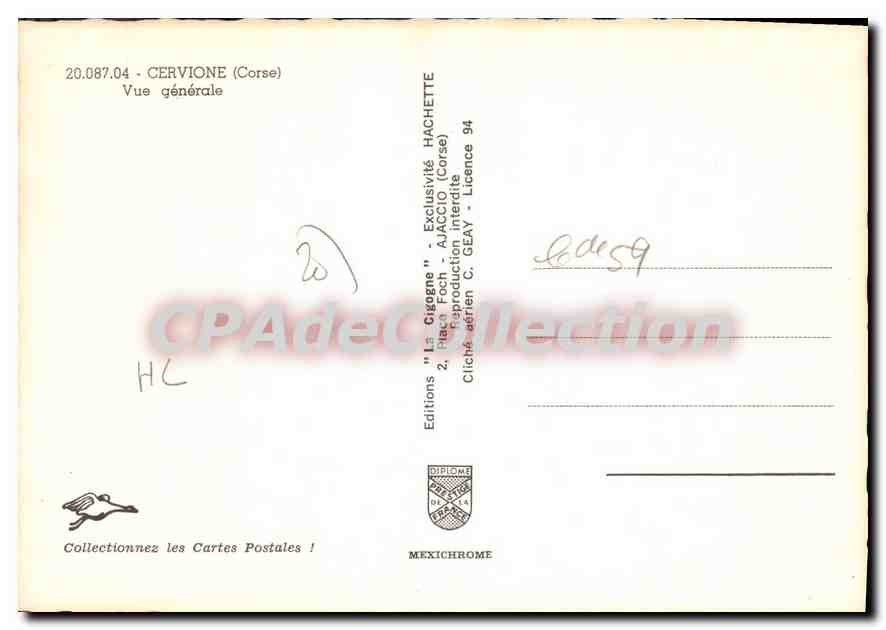 CPSM Cervione Vue Generale — Verso