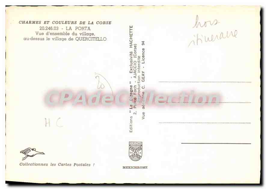 CPSM La Porta Vue D'Ensemble Du Village Au Dessus Le Village De Quercitello — Verso