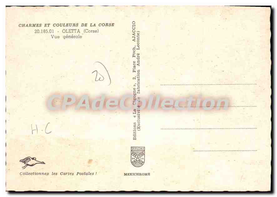 CPSM Oletta Vue Generale — Verso