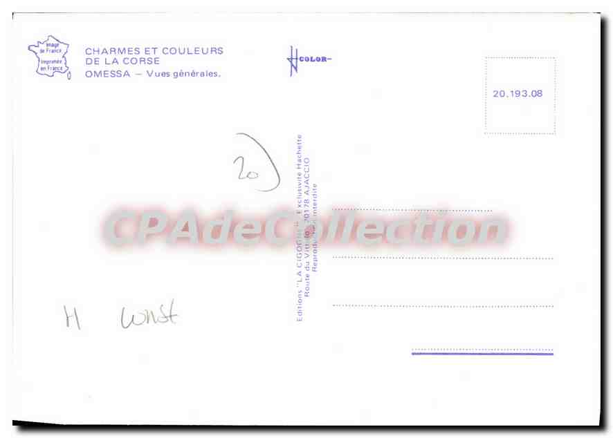 CPSM Omessa Vues Generales — Verso