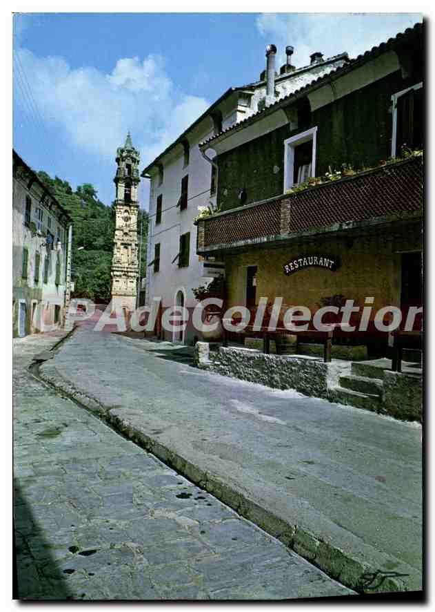CPSM Charmes Et Couleurs De La Corse La Porta Le Cours Et Le Clocher Samartini