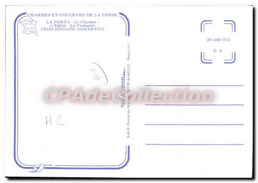 CPSM La Porta Le Clocher L'Eglise La Fontaine — Verso