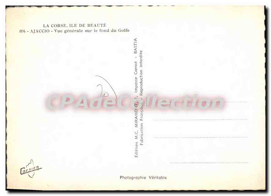 Ajaccio — Vue générale sur le fond du Golfe — Editions M.C. Miramonti — Reverso