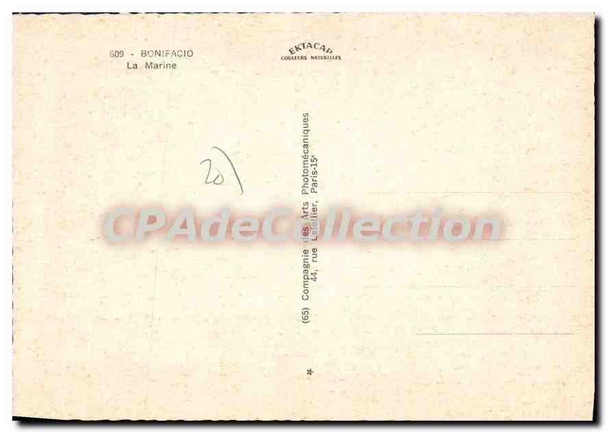 CPSM Bonifacio La Marine — Verso