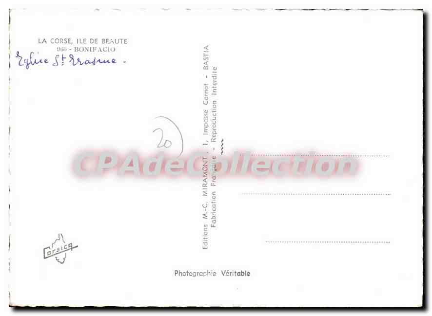 Bonifacio — rue en escalier — Editions M.-C. Miramont — Achterkant