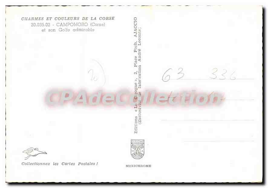 CPSM Campomoro Et Son Golfe Admirable — Verso