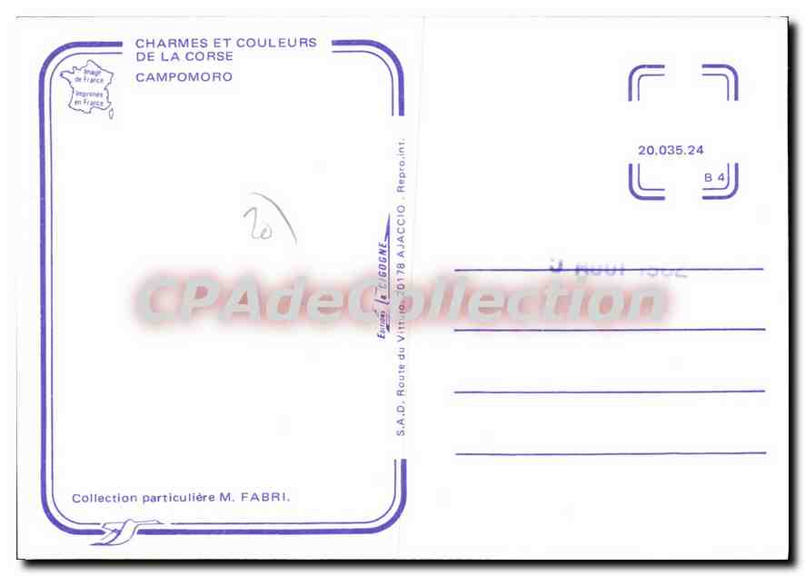 CPSM Campomoro Charmes Et Couleurs De La Corse — Verso