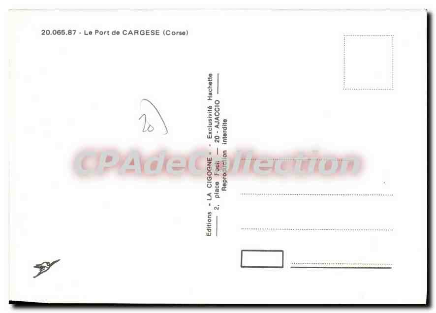 CPSM Le Port De Cargese — Verso
