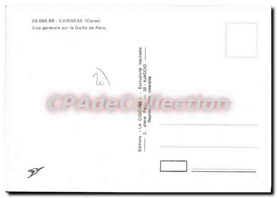CPSM Cargese Vue Generale Sur Le Golfe De Pero — Verso