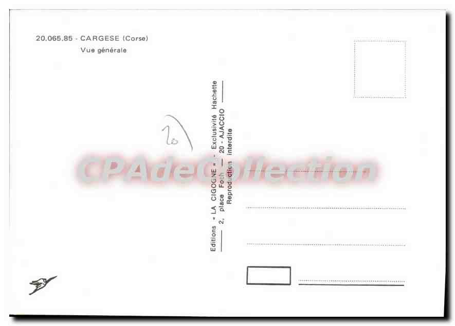 CPSM Cargese Vue Generale — Verso
