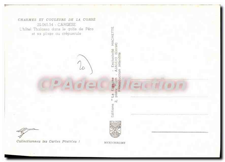 CPSM Charmes Et Couleurs De La Corse Cargese L'Hotel Thalassa Dans Le Golfe — Verso