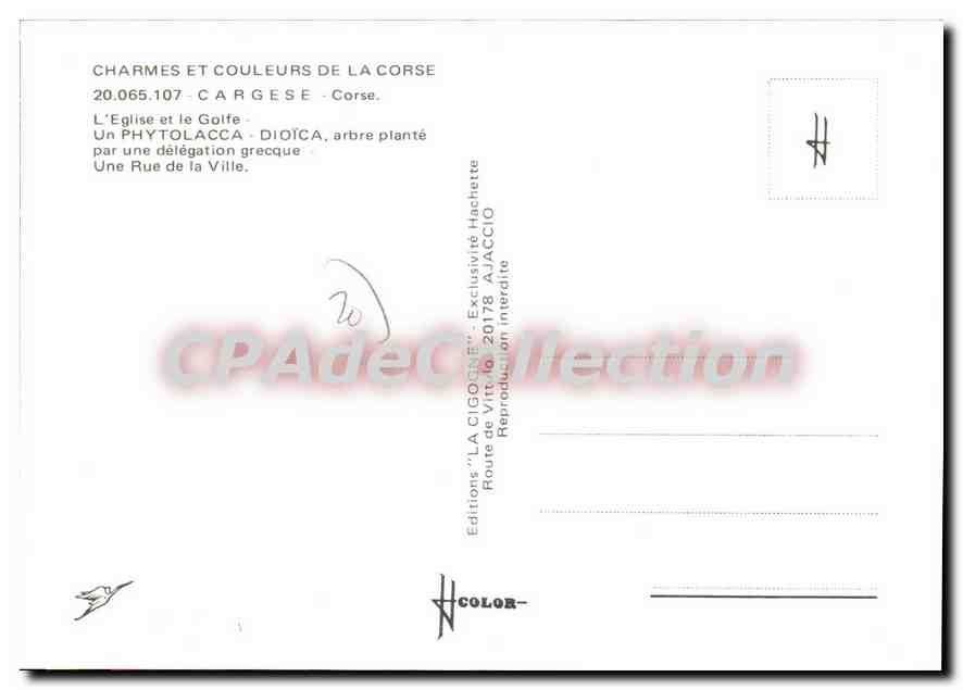 CPSM Cargese Corse L'Eglise Et Le Golfe phytolacca dioïca — Verso