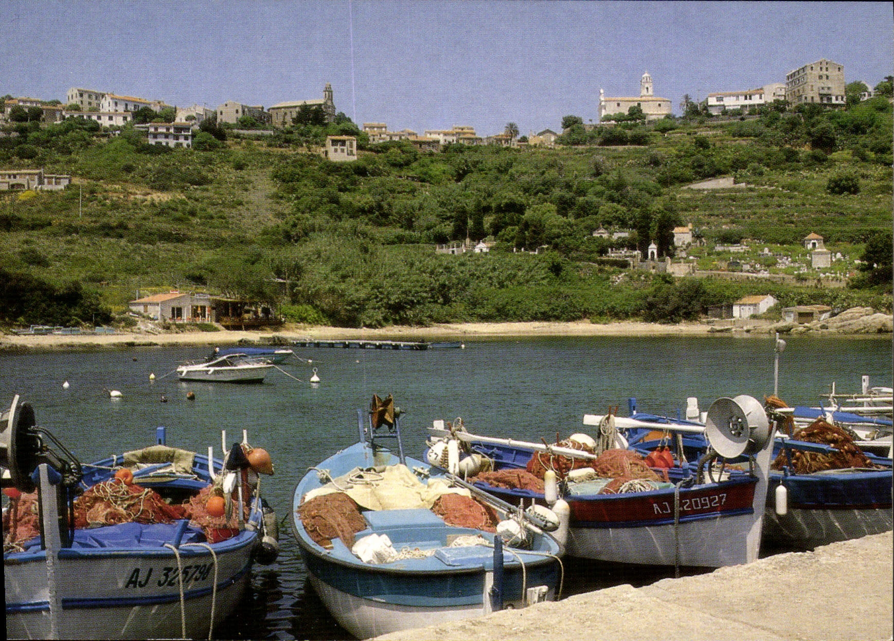 CPSM Charmes Et Couleurs De La Corse Cargese Son Port De Peche Et Ses Deux Eglises