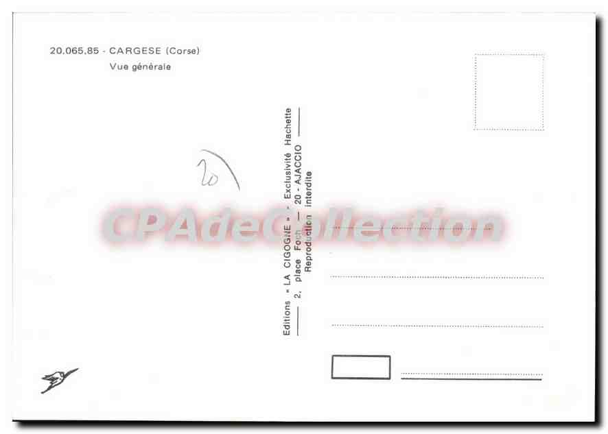 CPSM Cargese Vue Generale — Verso