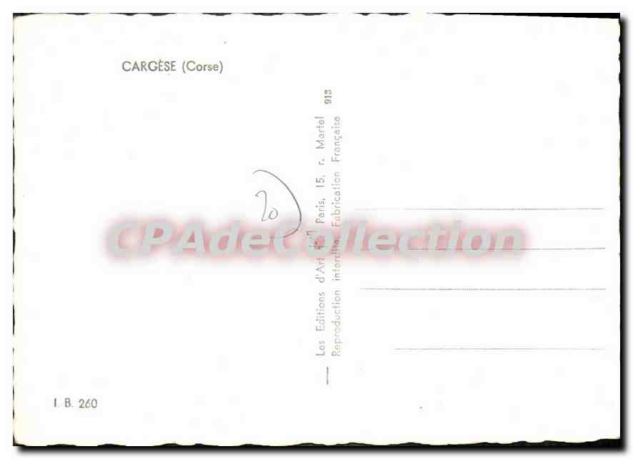 CPSM Cargese — Verso