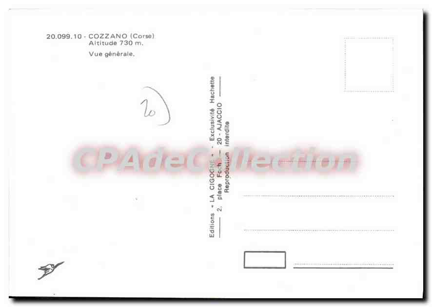 CPSM Cozzano Vue Generale — Verso