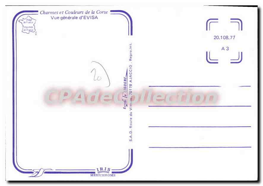 CPSM Charmes Et Couleurs De La Corse Vue Generale D'Evisa — Verso