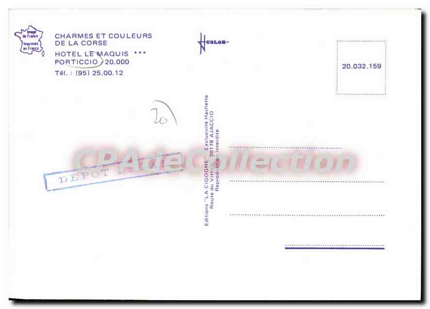 CPSM Charmes Et Couleurs De La Corse Hotel Le Maquis Porticcio — Verso