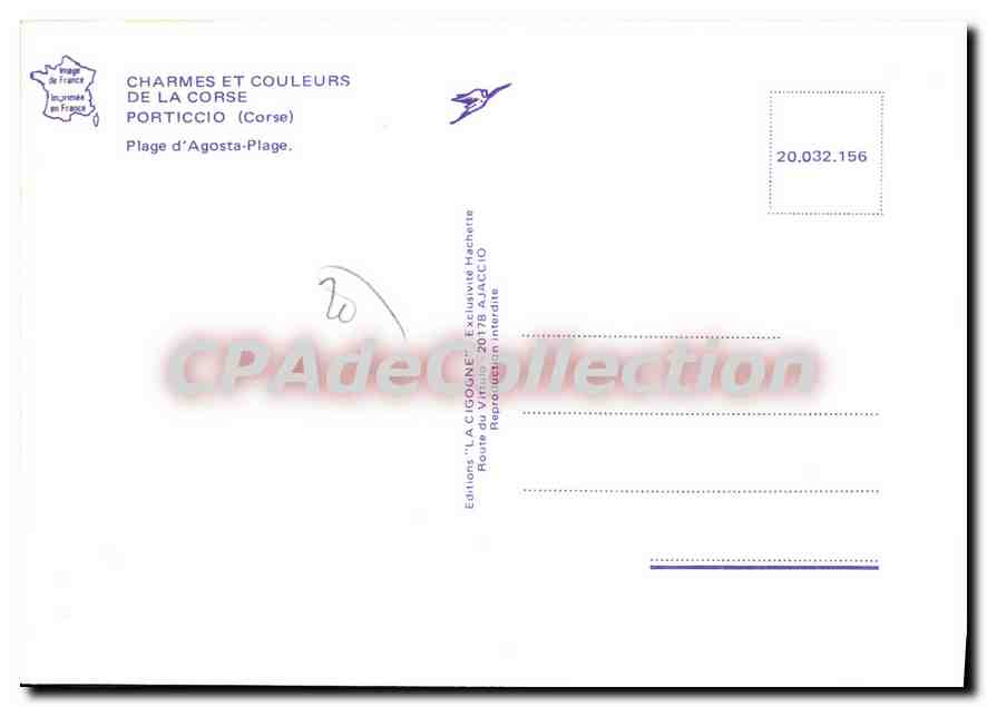 CPSM Charmes Et Couleurs De La Corse Porticcio Plage D'Agosta Plage — Verso