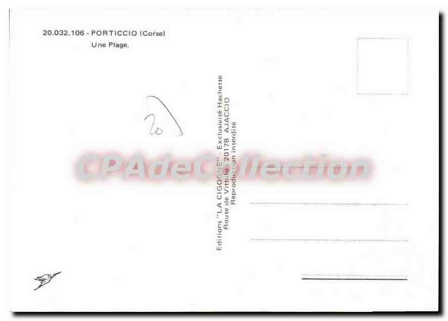 CPSM Porticcio Une Plage — Verso