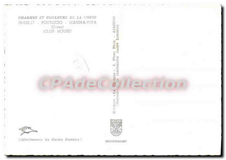 CPSM Porticcio Marina Viva Club House — Verso