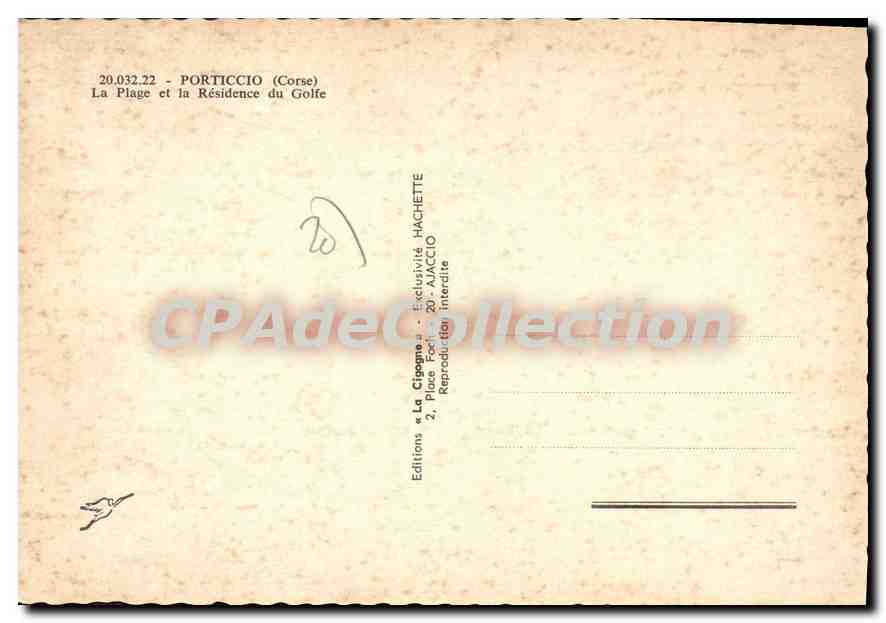 CPSM Porticcio La Plage Et La Residence Du Golfe — Verso