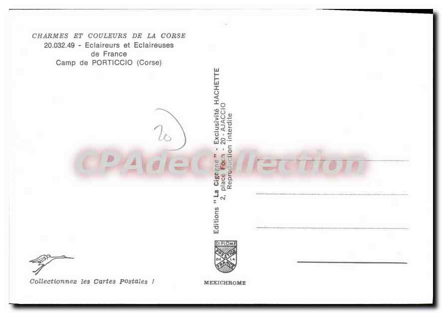 CPSM Eclaireurs Et Eclaireuses De France Camp De Porticcio — Verso