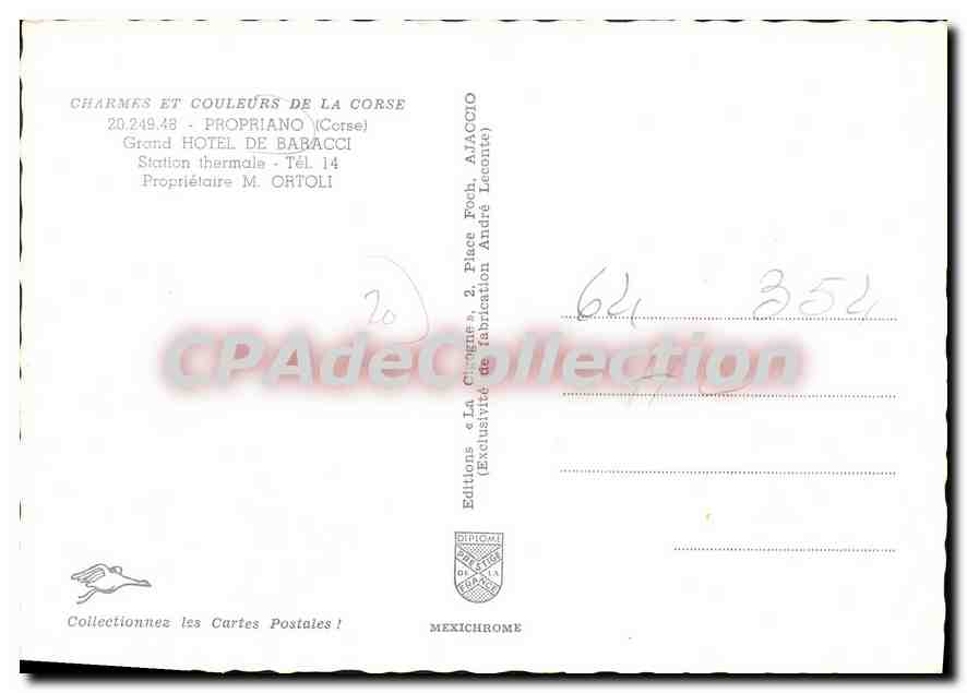 Grand Hôtel de Baracci — Propriano (Corse) — Éditions La Cigogne — Reverso