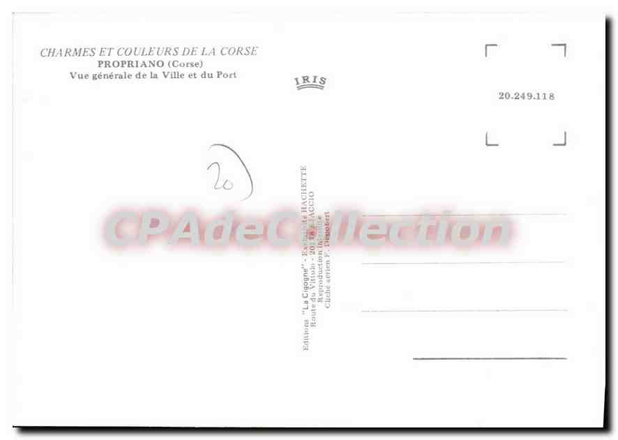 Propriano (Corse) — Vue générale de la Ville et du Port — IRIS — Verso