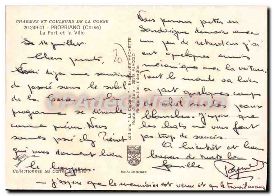 CPSM Propriano Le Port Et La Ville — Verso