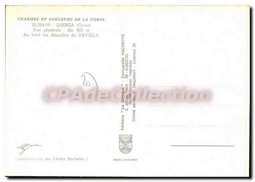 CPSM Queinza quenza Vue Generale Au Fond Les Aiquilles De Bavella — Verso