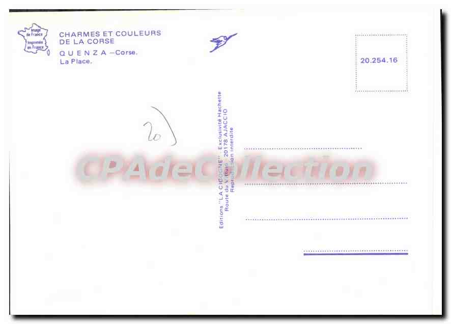 CPSM Quenza Corse La Place — Verso