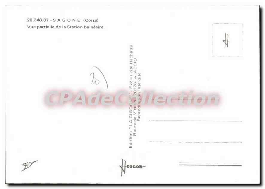 CPSM Sagone Vue Partielle De La Station Balneaire — Verso