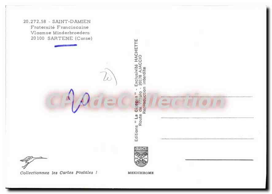 CPSM Sartene saint Damien fraternité franciscaine — Rückseite