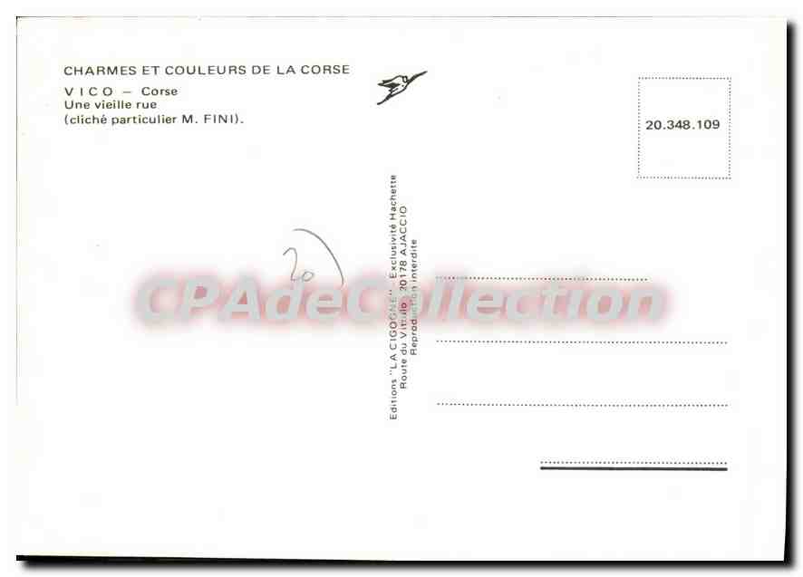 CPSM VIco Une Vieille Rue — Verso