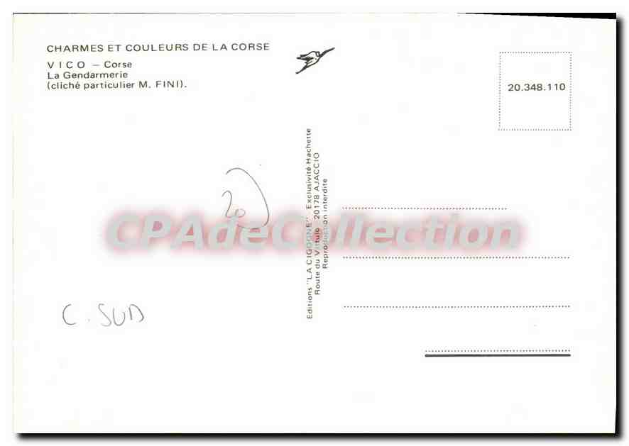CPSM VIco La Gendarmerie — Verso