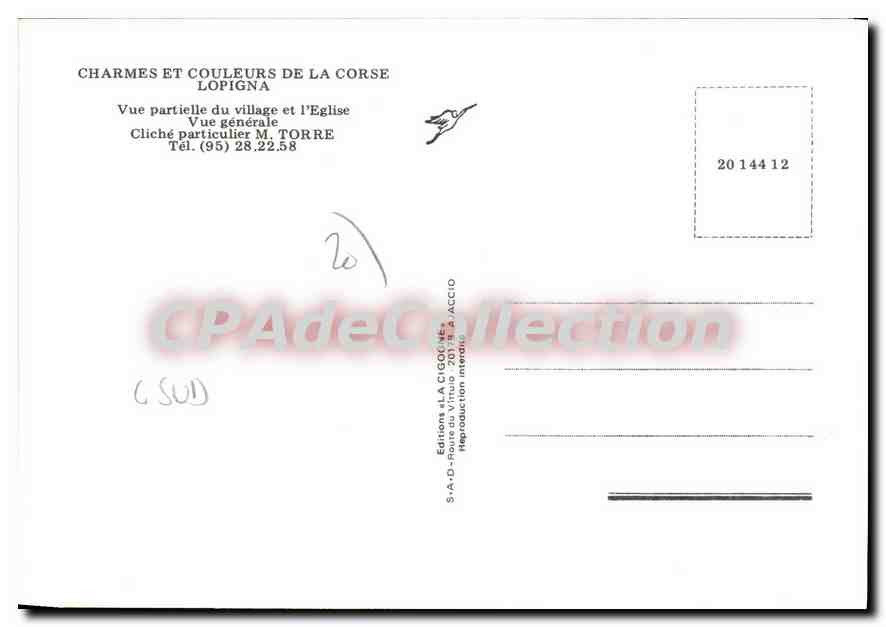 CPSM Lopigna Vue Partielle Du Village Et I'Eglise Vue Generale — Verso