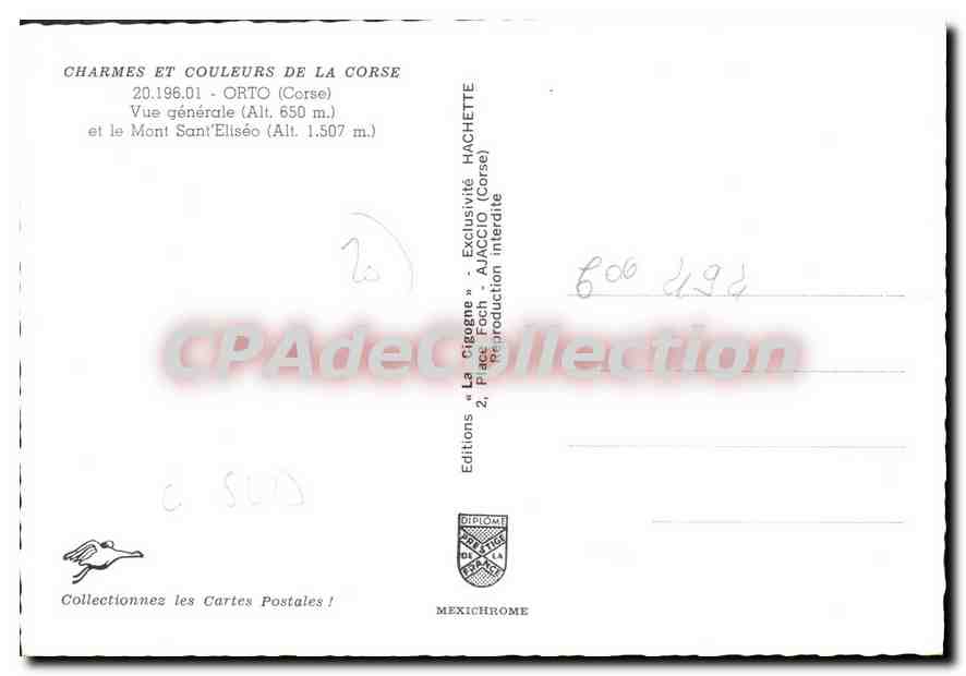 CPSM Orto Vue Generale Et Le Mont Sant Eliseo — Verso