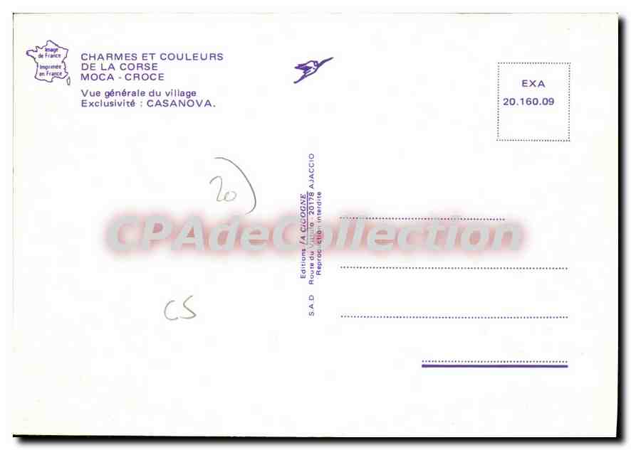 CPSM Moca Croce Vue Generale Du Village Casanova — Verso