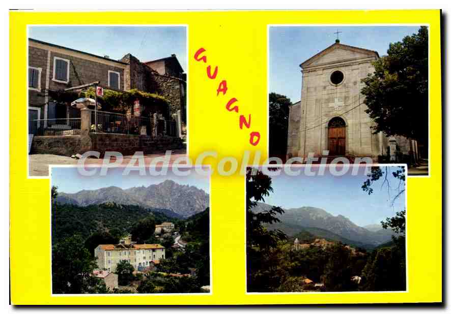 CPSM Guagno Bar Colonna L'Eglise Vue Partielle Vue D'Ensemble