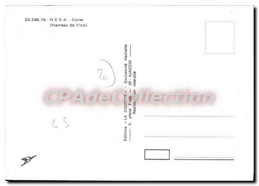 CPSM Nesa Corse hameau de Vico — Verso